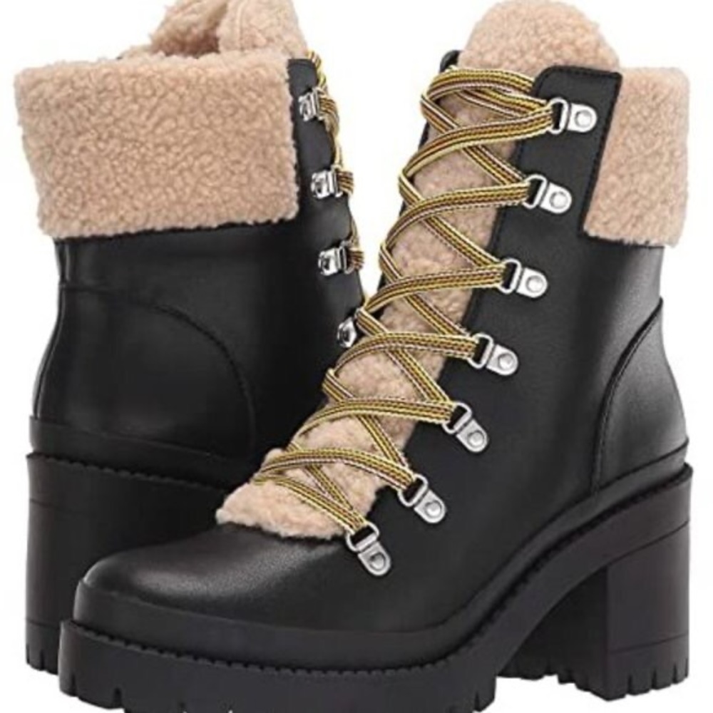 Steve Madden Aniko faux leather fur boots size 11